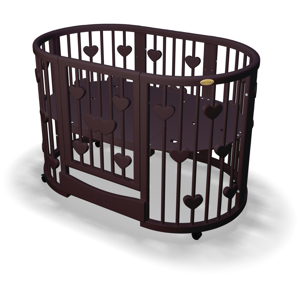 Ліжечко Ingvart Smartbed Plus з серцями венге (4341401) - зображення 1