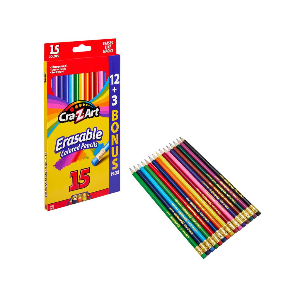 Олівці кольорові Cra-Z-Art з гумкою, 15 кольорів (10459CRA) - изображение 1