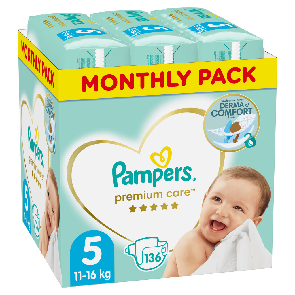 Підгузки Pampers Premium Care Junior 5 (11-16 кг) 136шт (8001090959690) - зображення 1