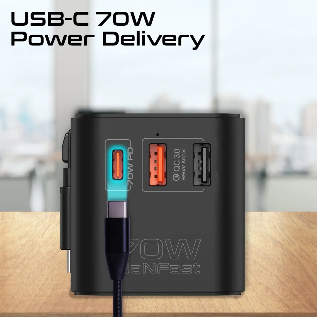 Зарядний пристрій Promate tripmate-gan70r - изображение 7