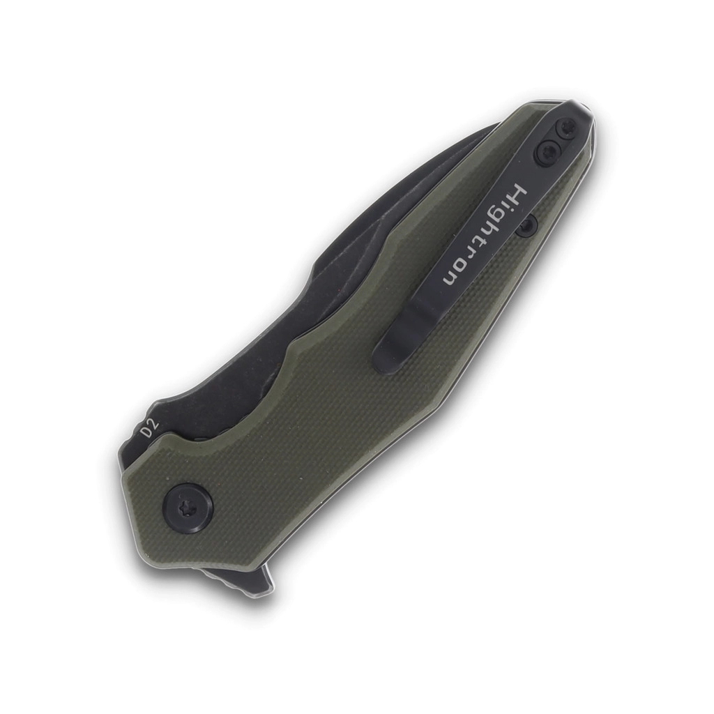 Ніж Hightron Mini Ventura, D2, G10, зелений, чорний stonewash клинок (HK05GRNBS) - зображення 7
