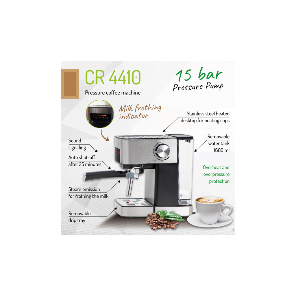 Ріжкова кавоварка еспресо Camry CR 4410 - изображение 11