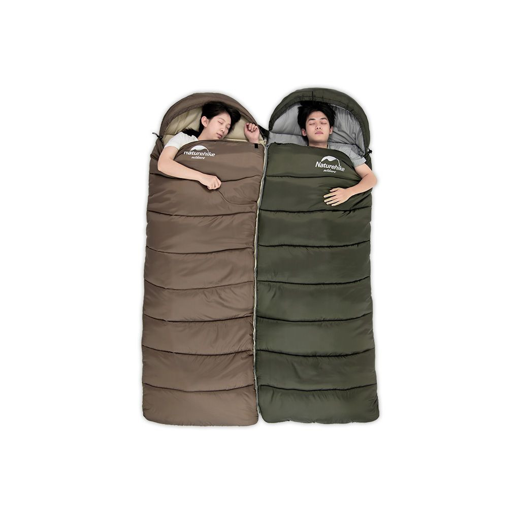 Спальний мішок Naturehike з капюшоном U250 NH20MSD07 (6°C) правий, коричневий (6927595767207-R) - зображення 2