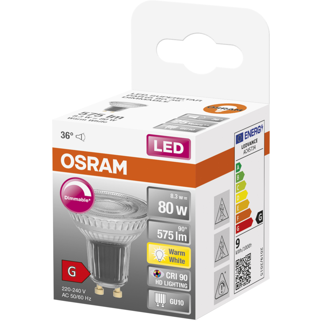 Лампочка Osram LED PAR16 DIM 80 36 8,3W/927 230V GU10 (4058075433663) - picture 3