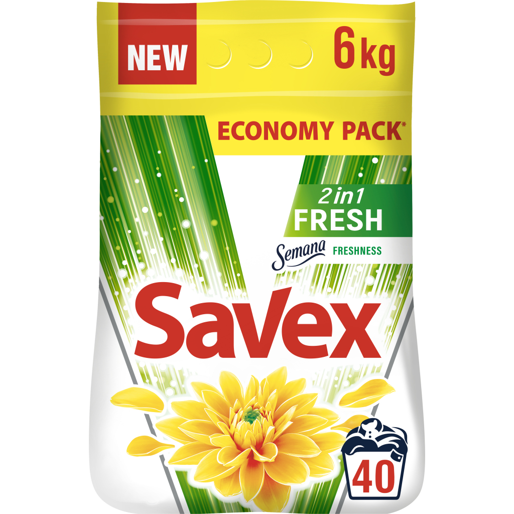 Пральний порошок Savex 2 in 1 Fresh 6 кг (3800024045103) - зображення 1