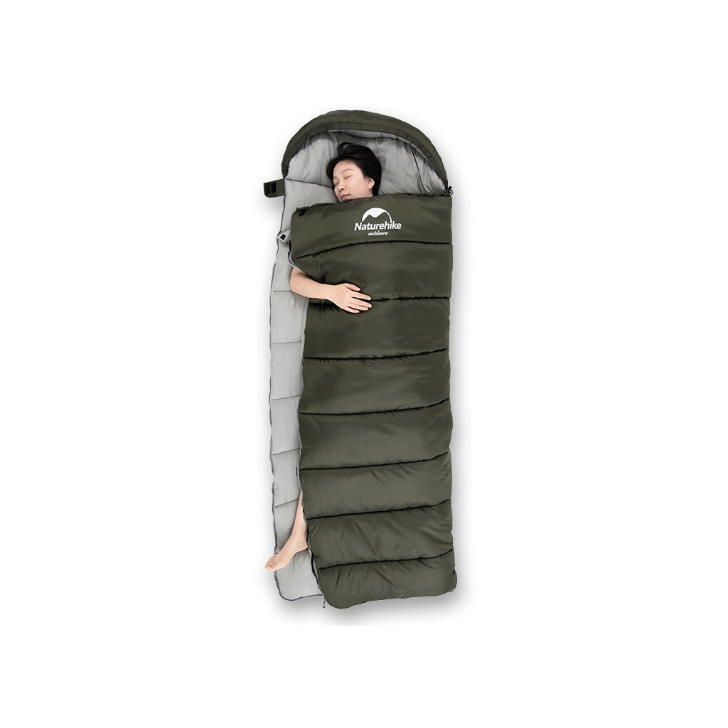 Спальний мішок Naturehike U350 NH20MSD07 Hollow Cotton Left Green (6927595767238-L) - зображення 4