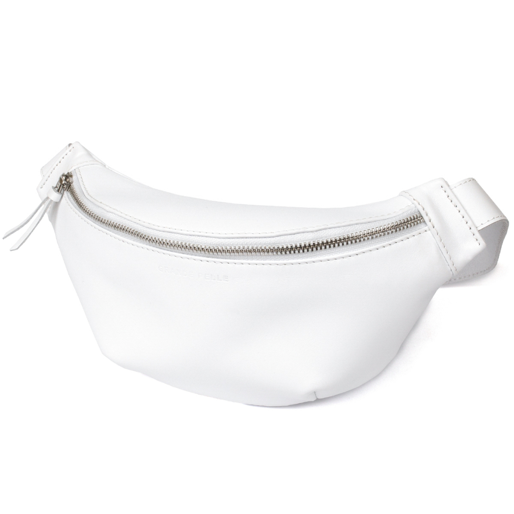 Сумка Grande Pelle Шкіряна на пояс Біла (11356) - зображення 1