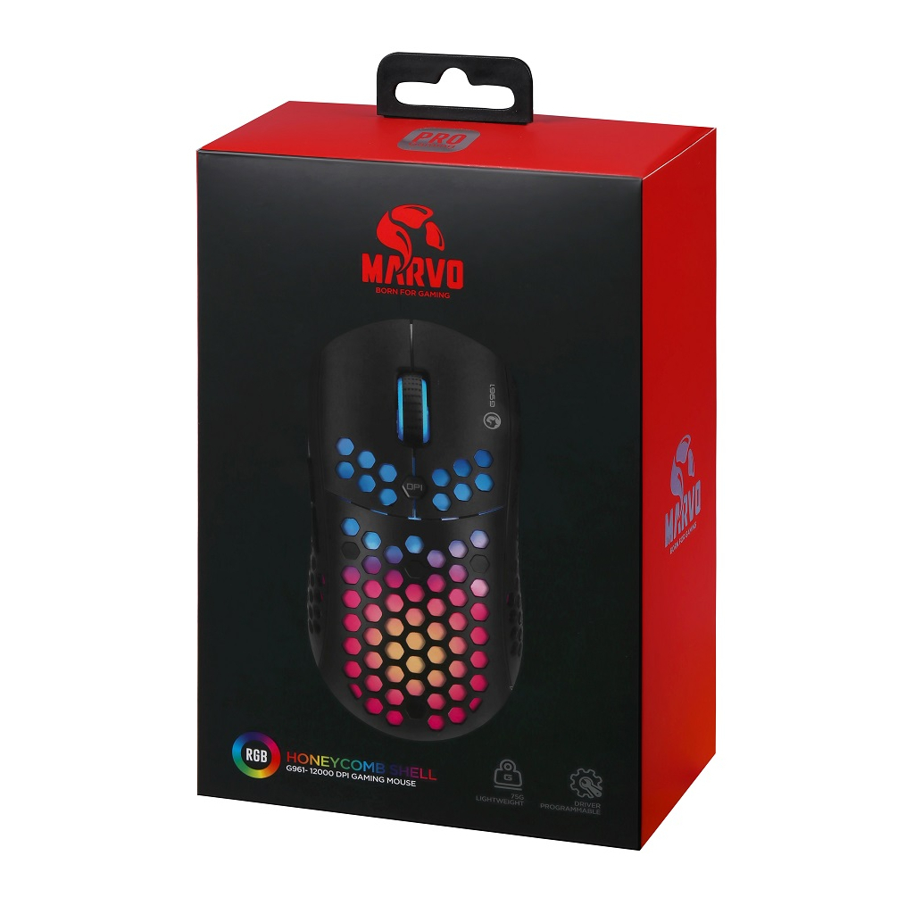 Мишка Marvo G961 RGB-LED USB Black (G961) - зображення 6