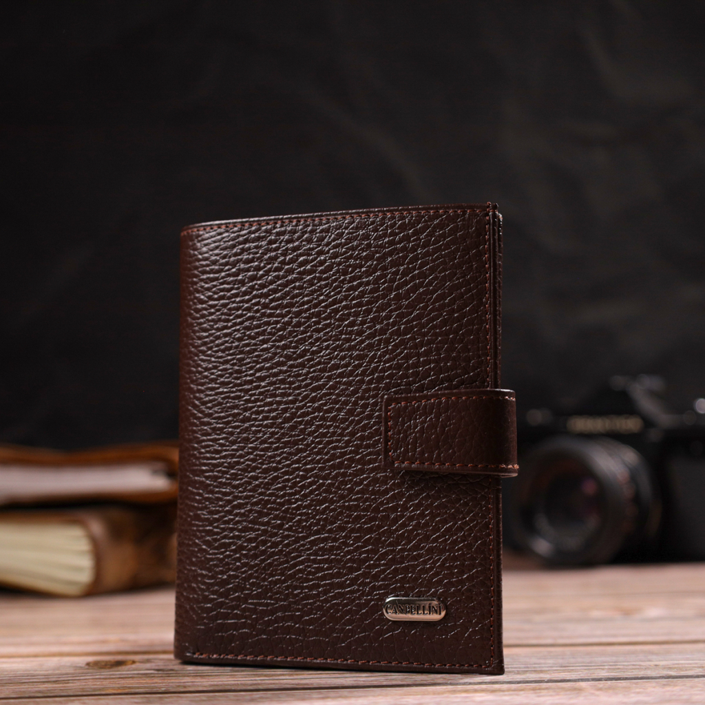 Гаманець Canpellini З натуральної шкіри Флотар Коричневий (21737) - зображення 9
