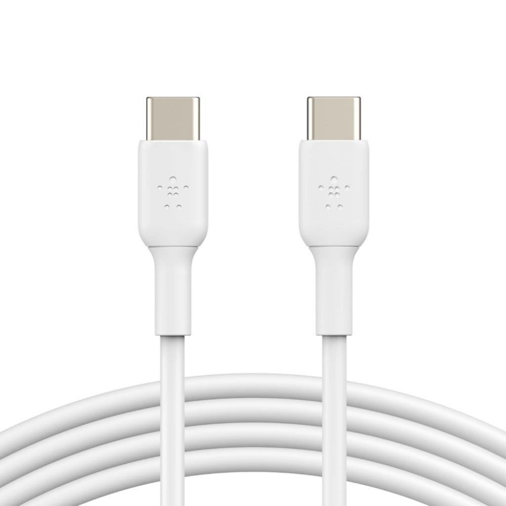 Дата кабель USB-С - USB-С, PVC, 1m, white Belkin (CAB003BT1MWH) - зображення 1