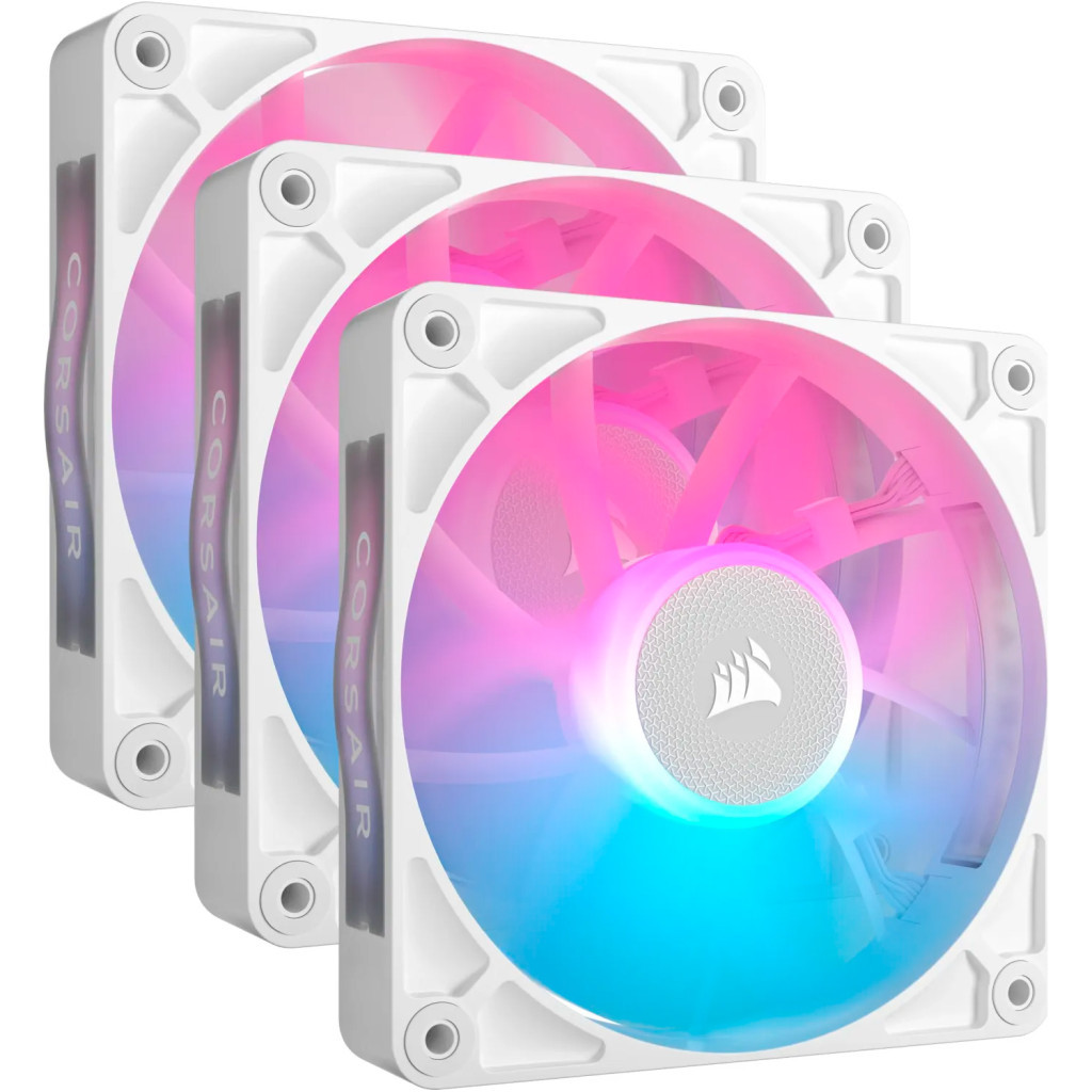 Кулер до корпусу Corsair iCUE Link RX120 RGB PWM White Triple Pack (CO-9051022-WW) - зображення 1