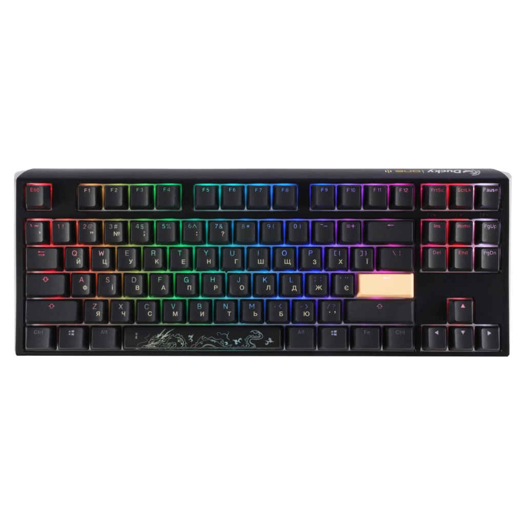 Клавіатура Ducky One 3 TKL Cherry MX Brown RGB UA USB Black (DKON2187ST-BUAPXCLAWSC1) - зображення 1
