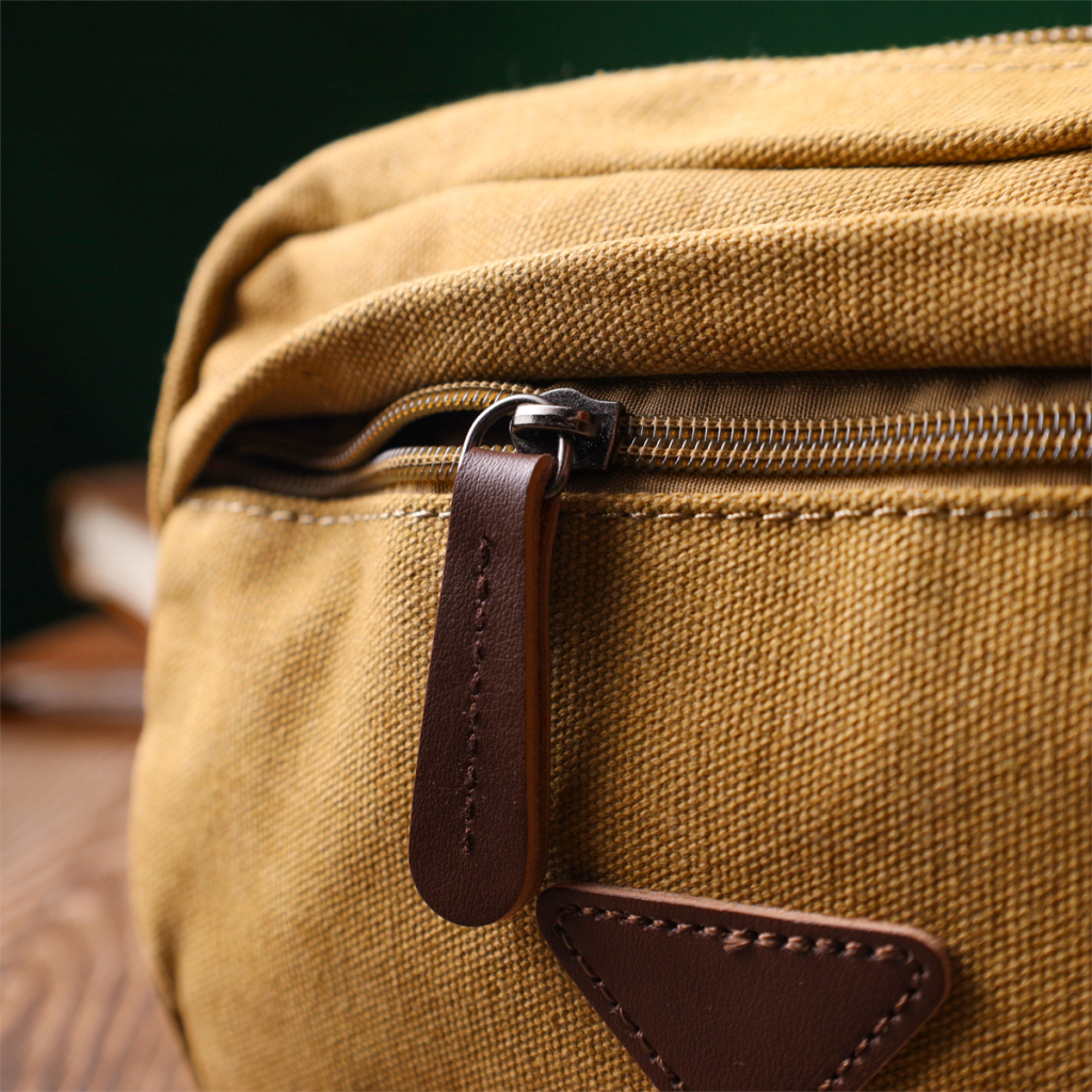 Сумка Vintage На два відділення з текстилю Пісочна (22232) - зображення 10