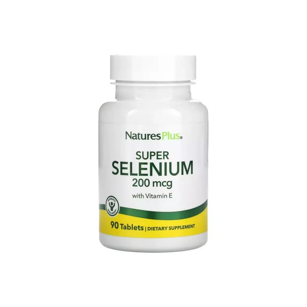 Вітамінно-мінеральний комплекс Natures Plus Селен з вітаміном Е, 200 мкг, Super Selenium With Vitamin E, 90 таблеток (NAP-03501) - зображення 1