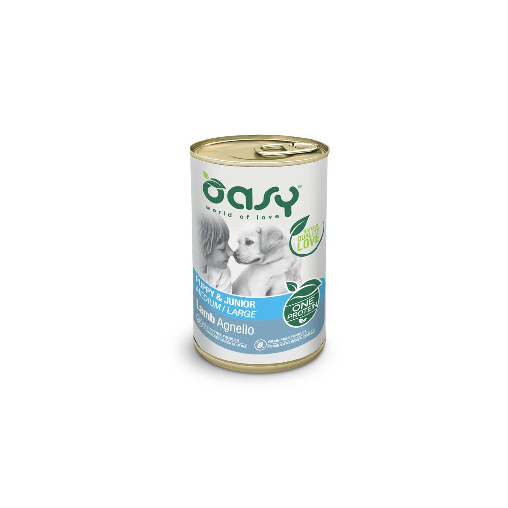 Консерви для собак OASY One Protein Formula Puppy & Junior Medium/Large з ягням 400 г (8053017344485) - зображення 1