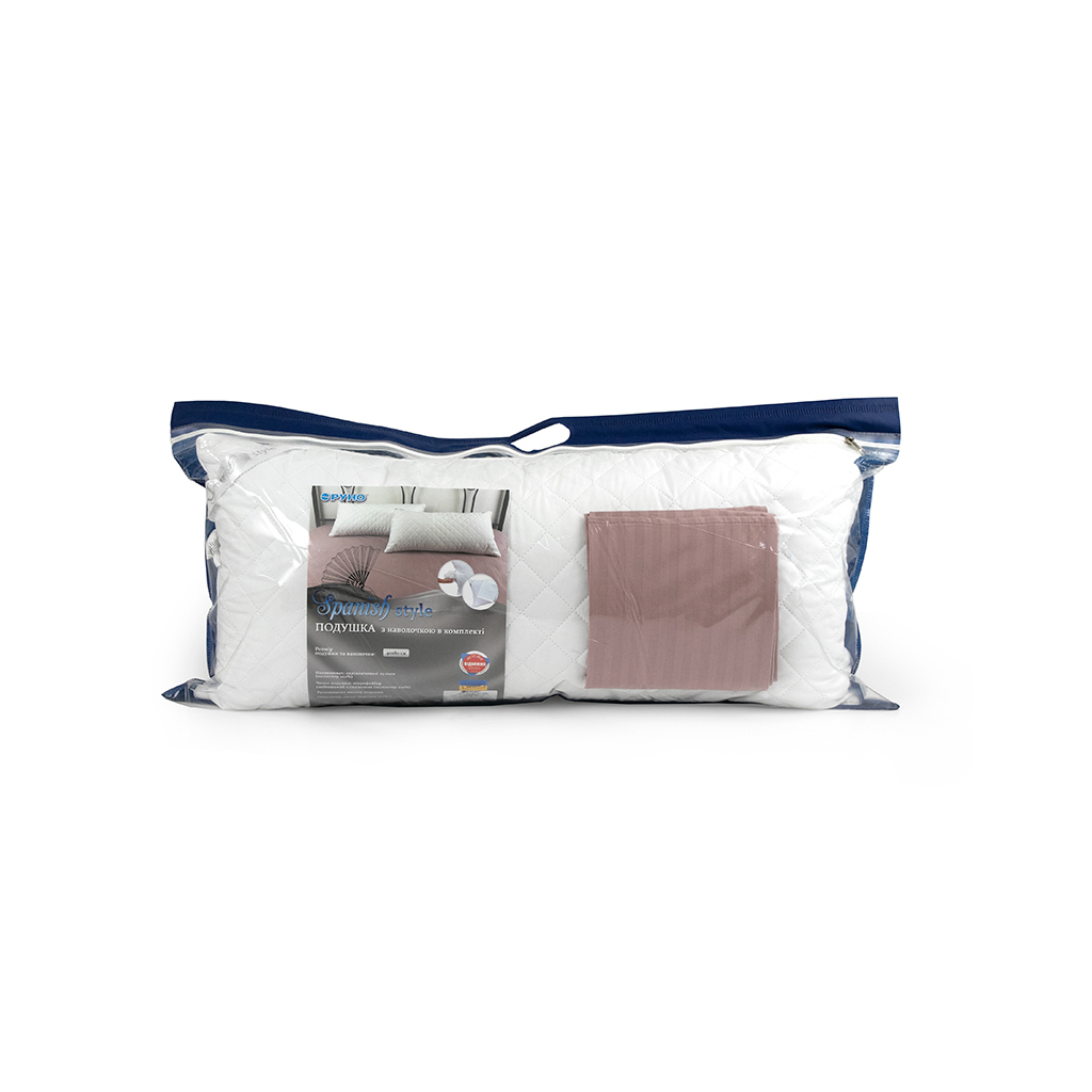 Подушка Руно силіконова Spanish Style 40х80 см з сатиновою пудровою наволочкою (307Spanish style_purple) - зображення 8