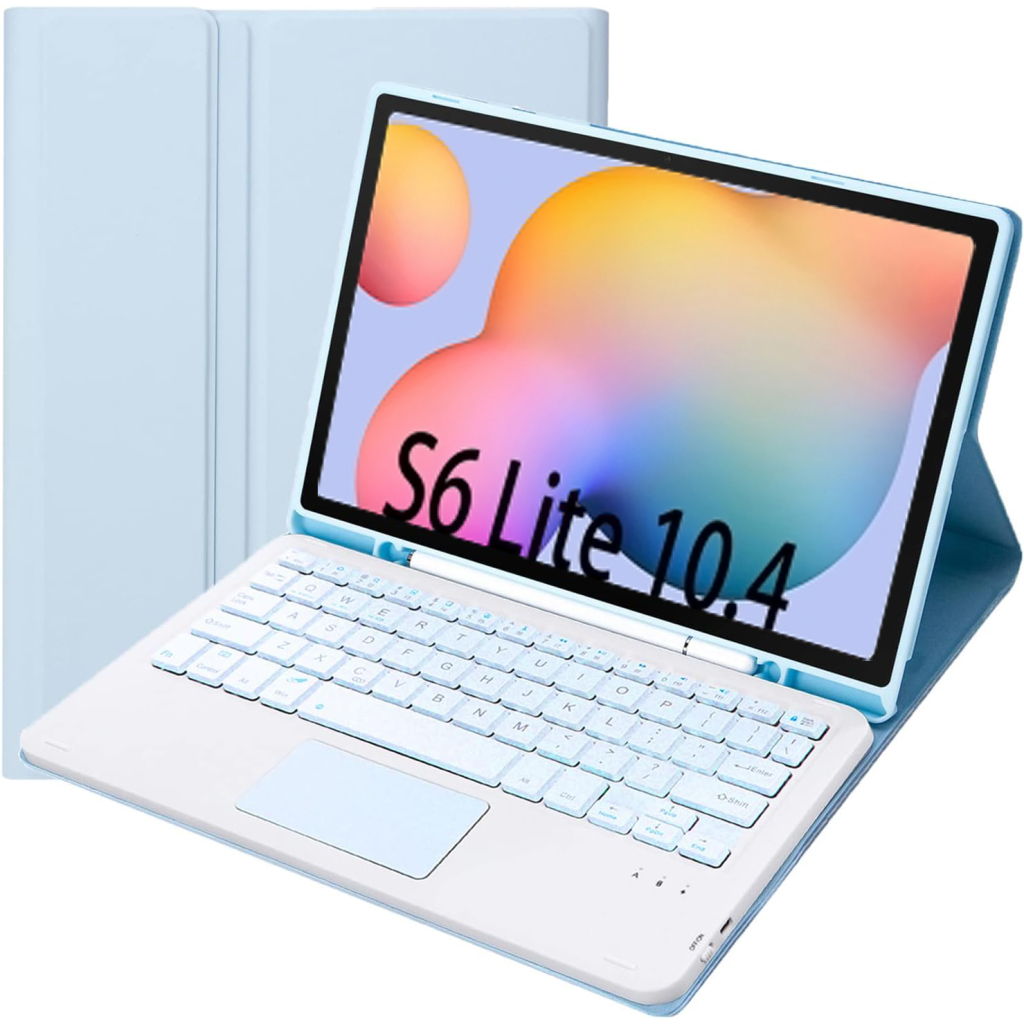 Чохол до планшета BeCover Keyboard+TouchPad Samsung Tab S6 Lite 10.4 P610/P613/P615/P619 Light Blue (712364) - зображення 1
