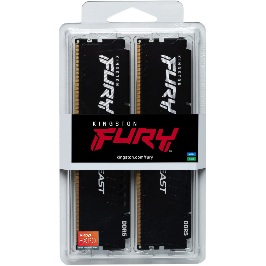 Модуль пам'яті для комп'ютера DDR5 64GB (2x32GB) 5200 MHz Beast Black Kingston Fury (ex.HyperX) (KF552C36BBEK2-64) - зображення 5