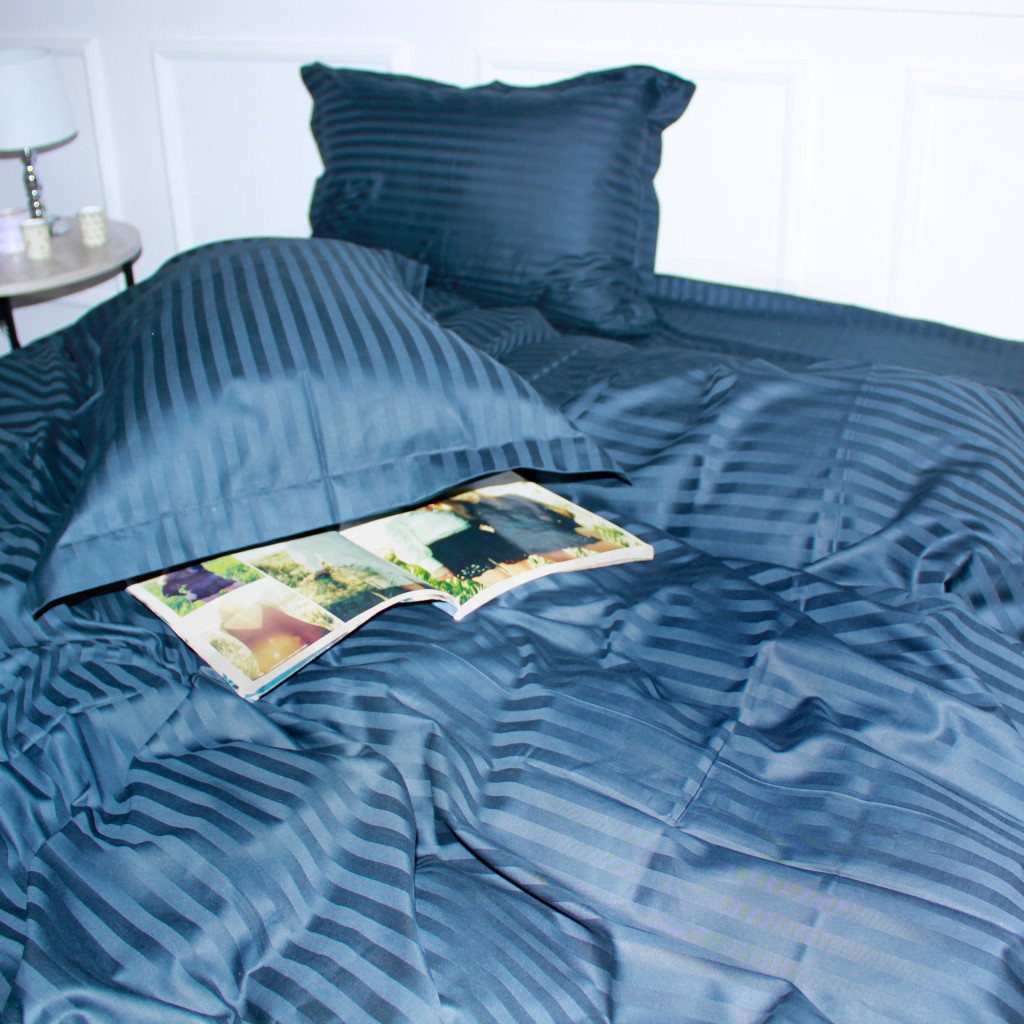 Постільна білизна MirSon Satin 30-0021DarkBlue 160х220 Сімейний (2200005255803) - изображение 3