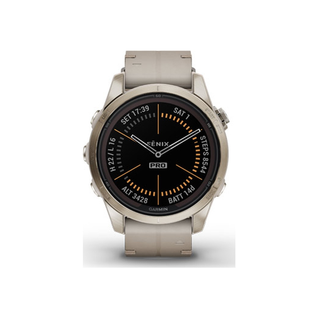 Смарт-годинник Garmin fenix 7S Pro Saph Solar, Sft Gld SS w/ Lmestn Lthr, Excl, GPS (010-02776-30) - зображення 8