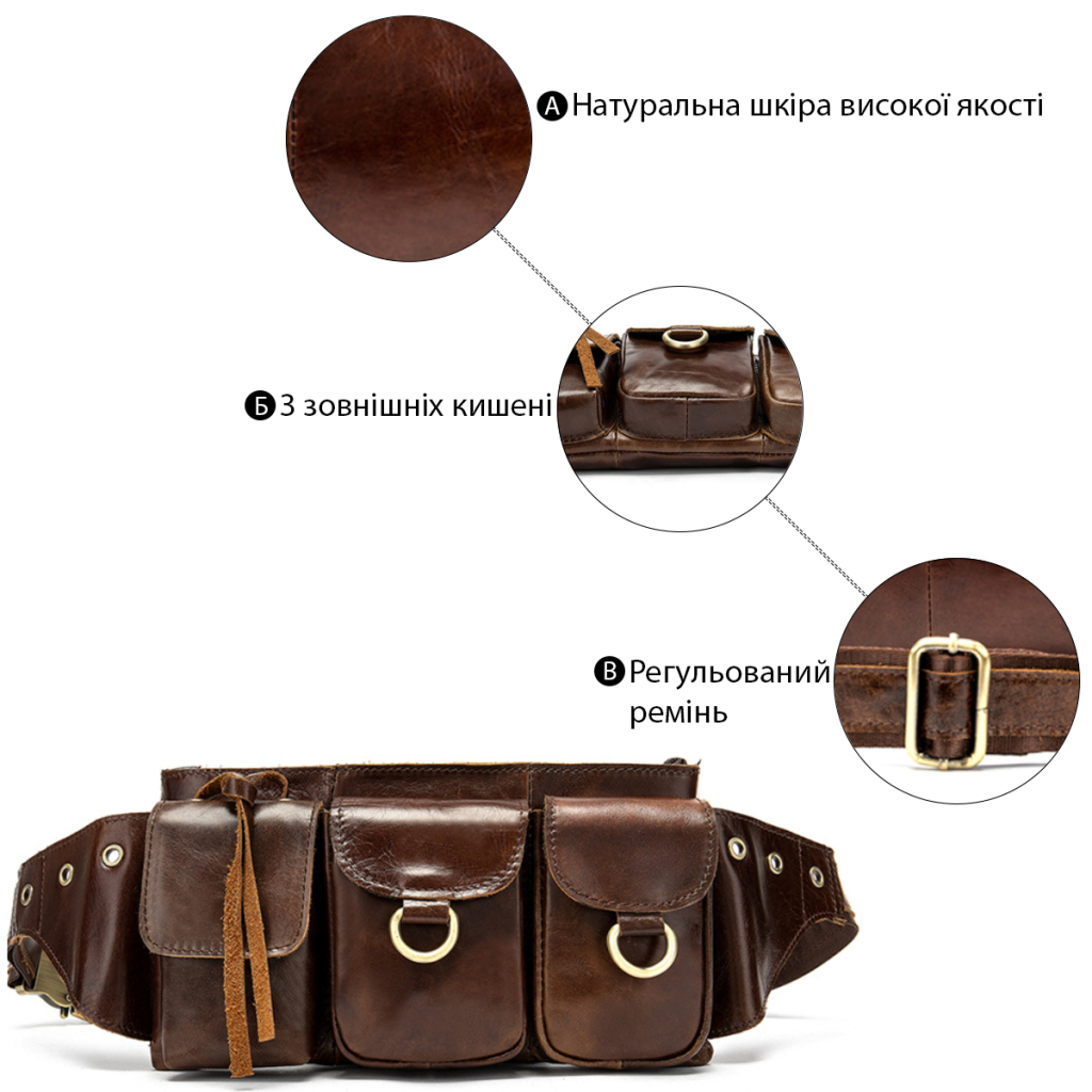 Сумка Vintage Бананка Коричнева (20011) - зображення 4