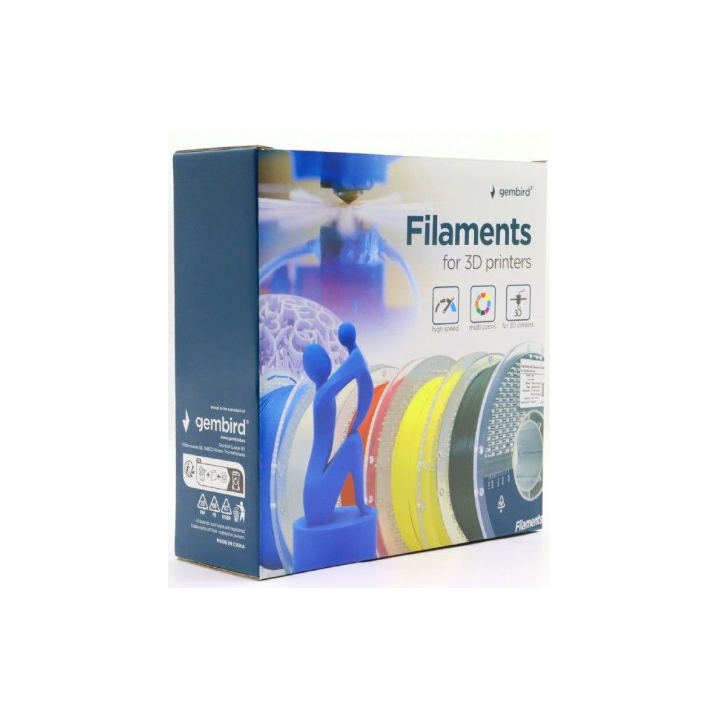 Пластик для 3D-принтера Gembird ABS High Speed, 1.75 мм, 1kg, red (3DP-ABS1.75HY-01-R) - зображення 3