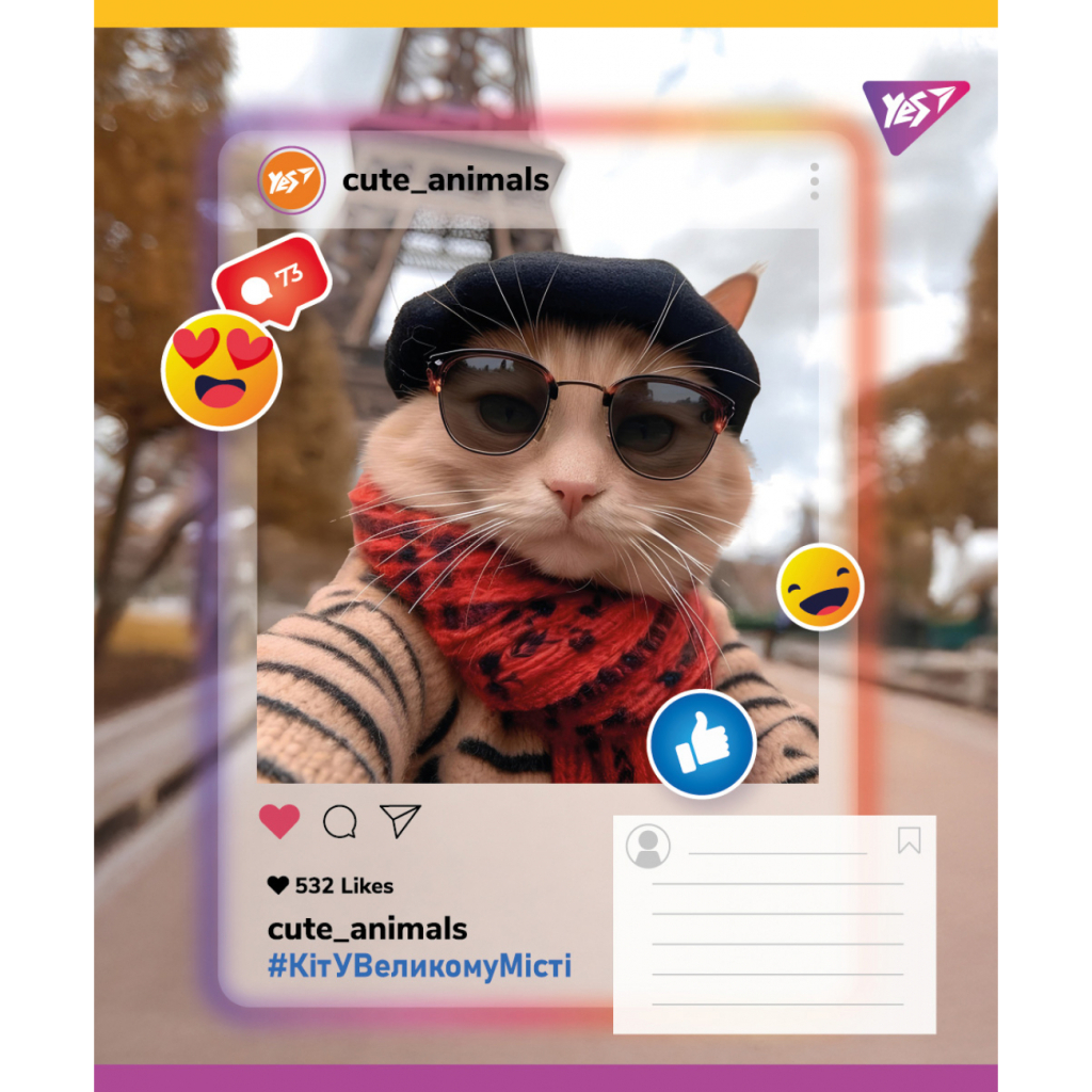 Зошит Yes Cute animals А5 24 аркушів лінія (767730) - зображення 2