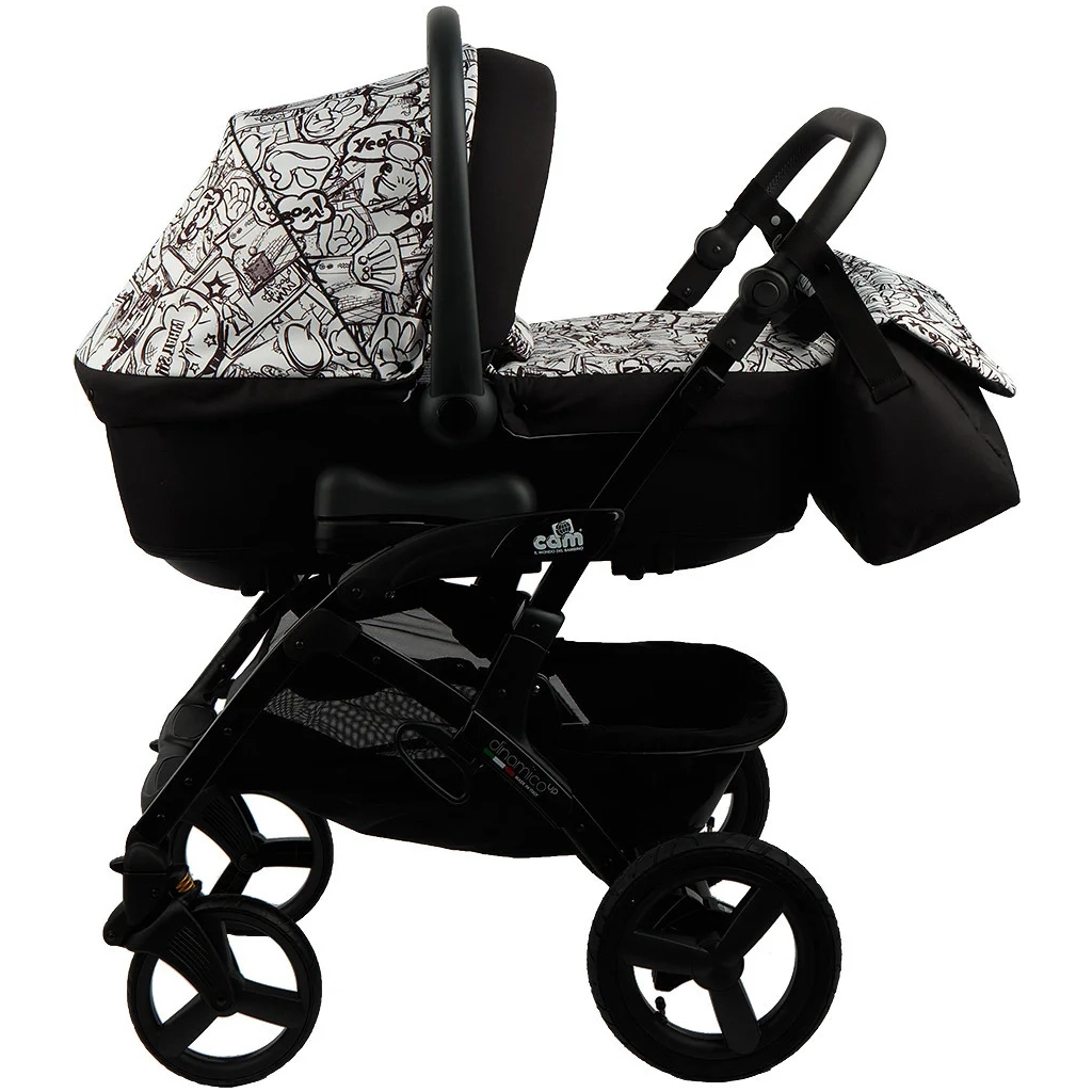Коляска Cam 2 в 1 Dinamico Up Smart чорно-біле графіті (897010/782) - зображення 2