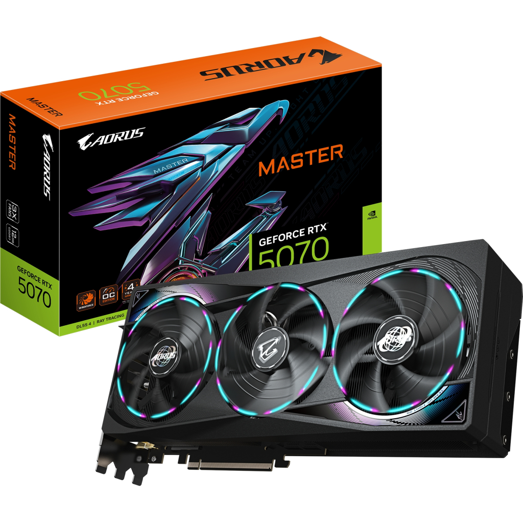 Відеокарта GIGABYTE GeForce RTX5070 12Gb AORUS MASTER (GV-N5070AORUS M-12GD) - зображення 10