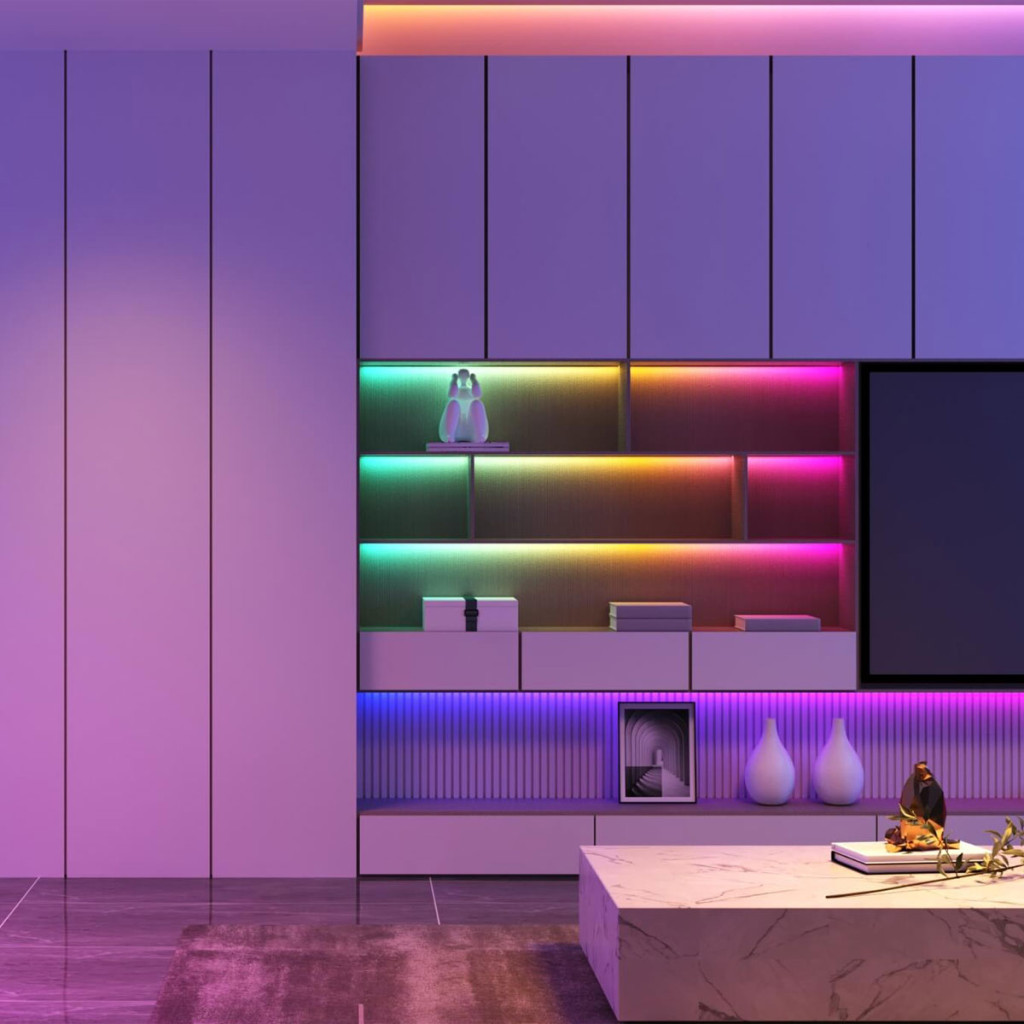 Світлодіодна стрічка Govee RGBIC Basic Wi-Fi + Bluetooth LED Strip Light With Protective Coating 5м Білий (H619A3D1) - зображення 4