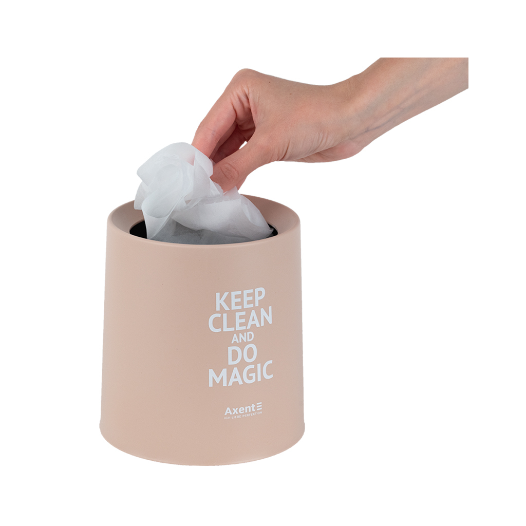 Кошик для паперів Axent Настільний контейнер для сміття, круглий, персиковий (2131-42-A) - зображення 4