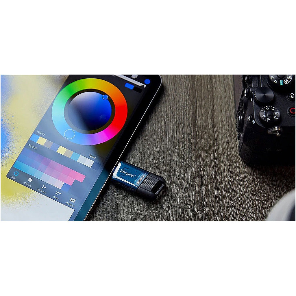 USB флеш накопичувач Kingston 64GB DataTraveler 80 M USB-C 3.2 Blue/Black (DT80M/64GB) - зображення 4