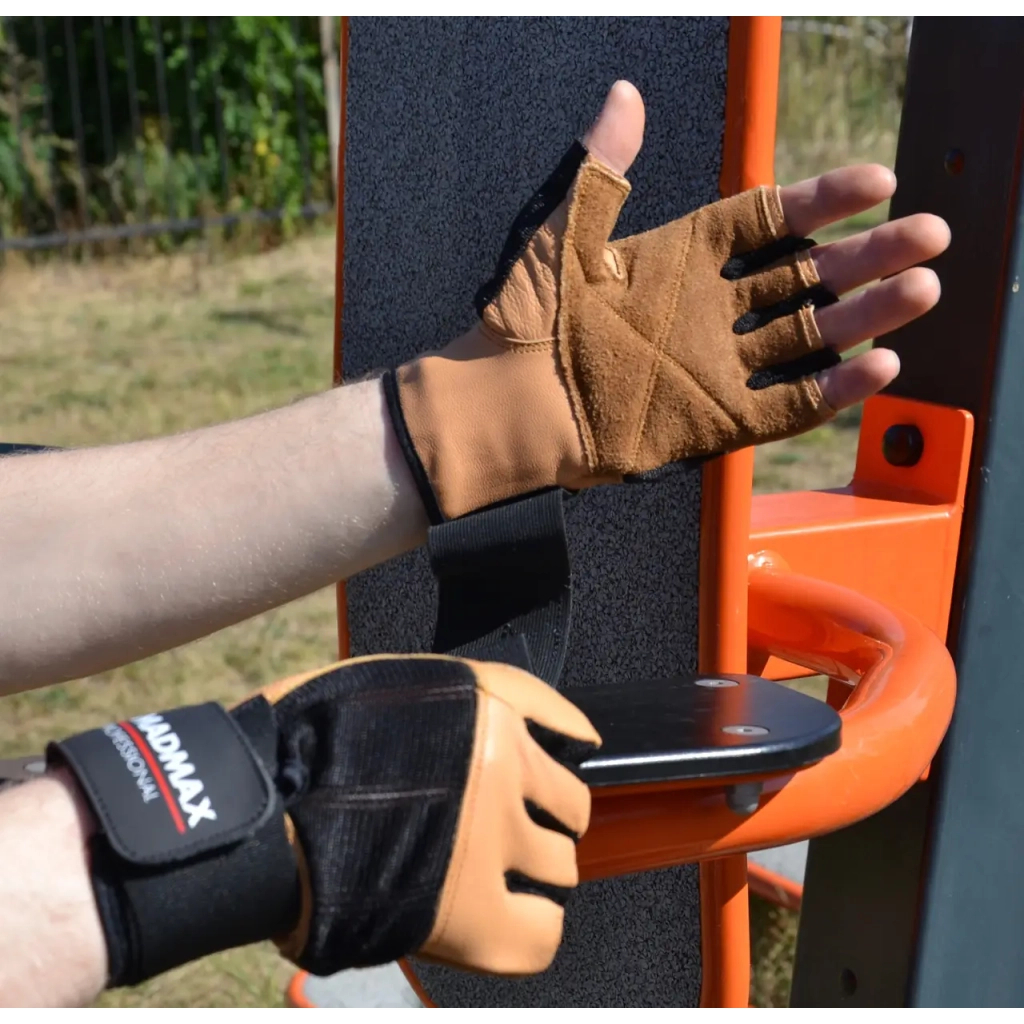 Рукавички для фітнесу MadMax MFG-269 Professional Brown L (MFG-269-Brown_L) - зображення 8