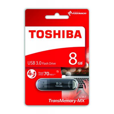 USB флеш накопичувач Toshiba 8GB Suzaku Black USB 3.0 (THN-U361K0080M4) - зображення 2