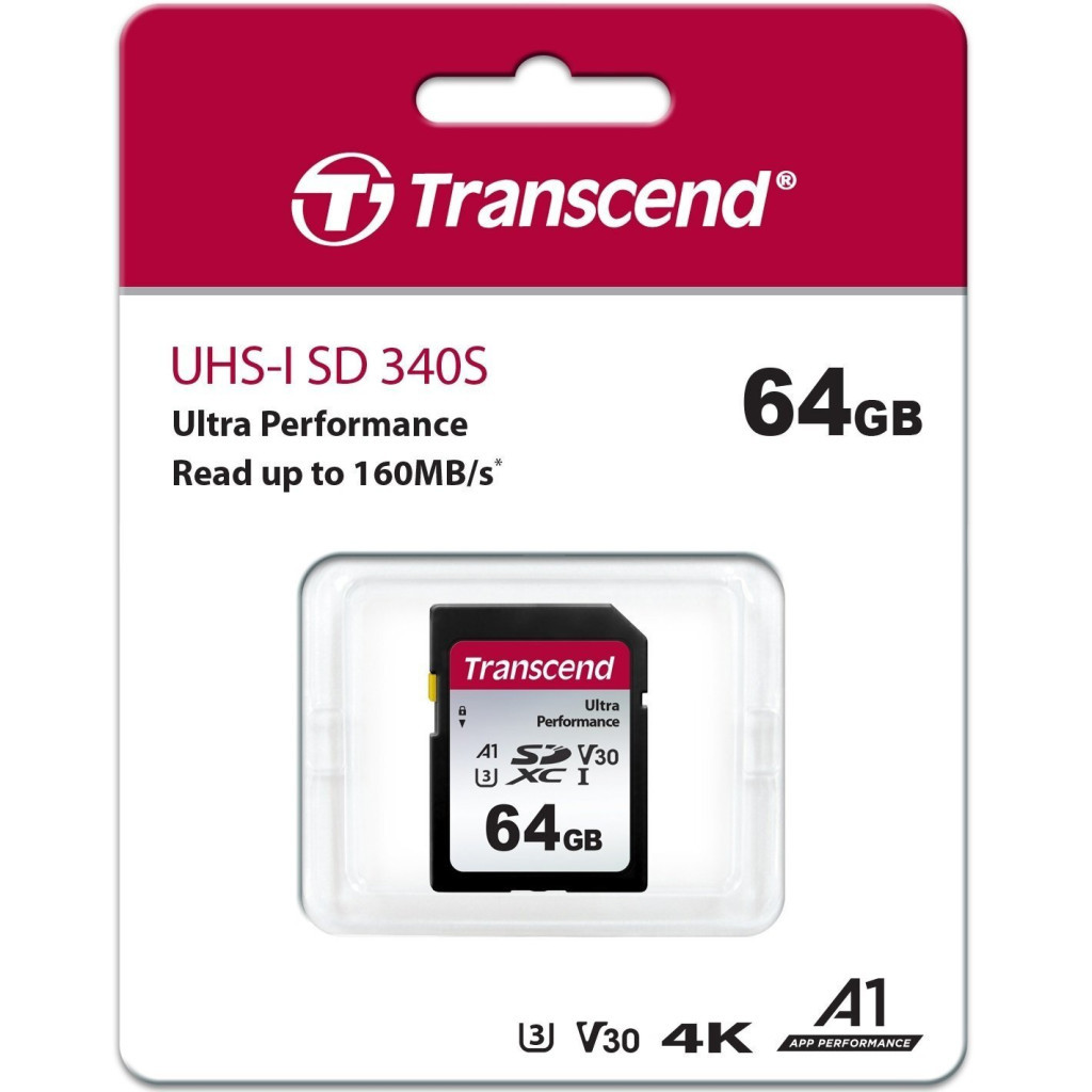 Карта пам'яті Transcend 64GB SD class 10 UHS-I U3 4K (TS64GSDC340S) - зображення 2