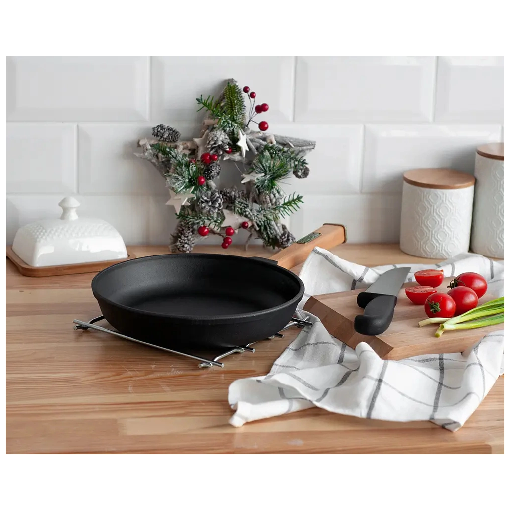 Сковорода Brizoll Optima чавунна з ручкою та скляною кришкою 280х40 мм (O2840-P-C) - зображення 5