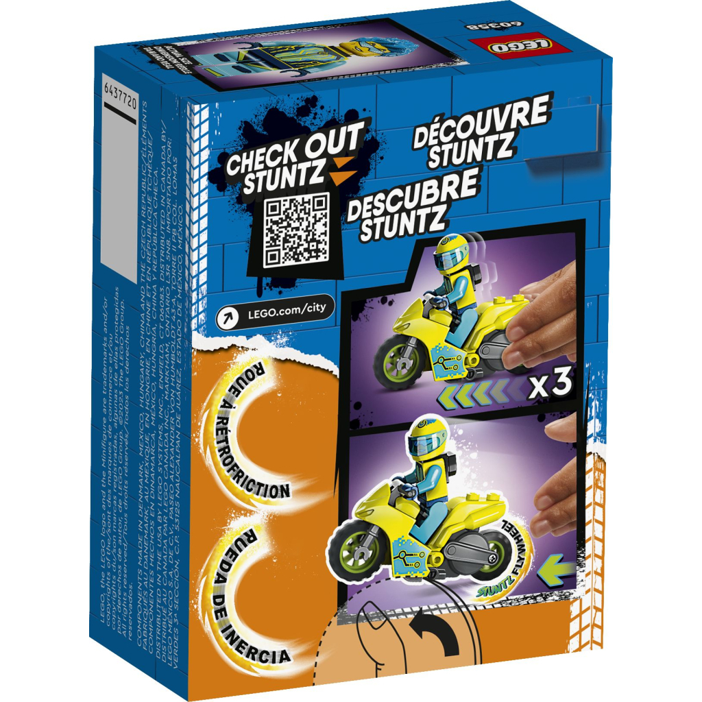 Конструктор LEGO City Каскадерський кібермотоцикл 13 деталей (60358) - зображення 6