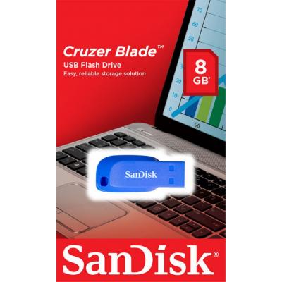 USB флеш накопичувач SanDisk 8GB Cruzer Blade Blue Electric USB 2.0 (SDCZ50C-008G-B35BE) - зображення 3