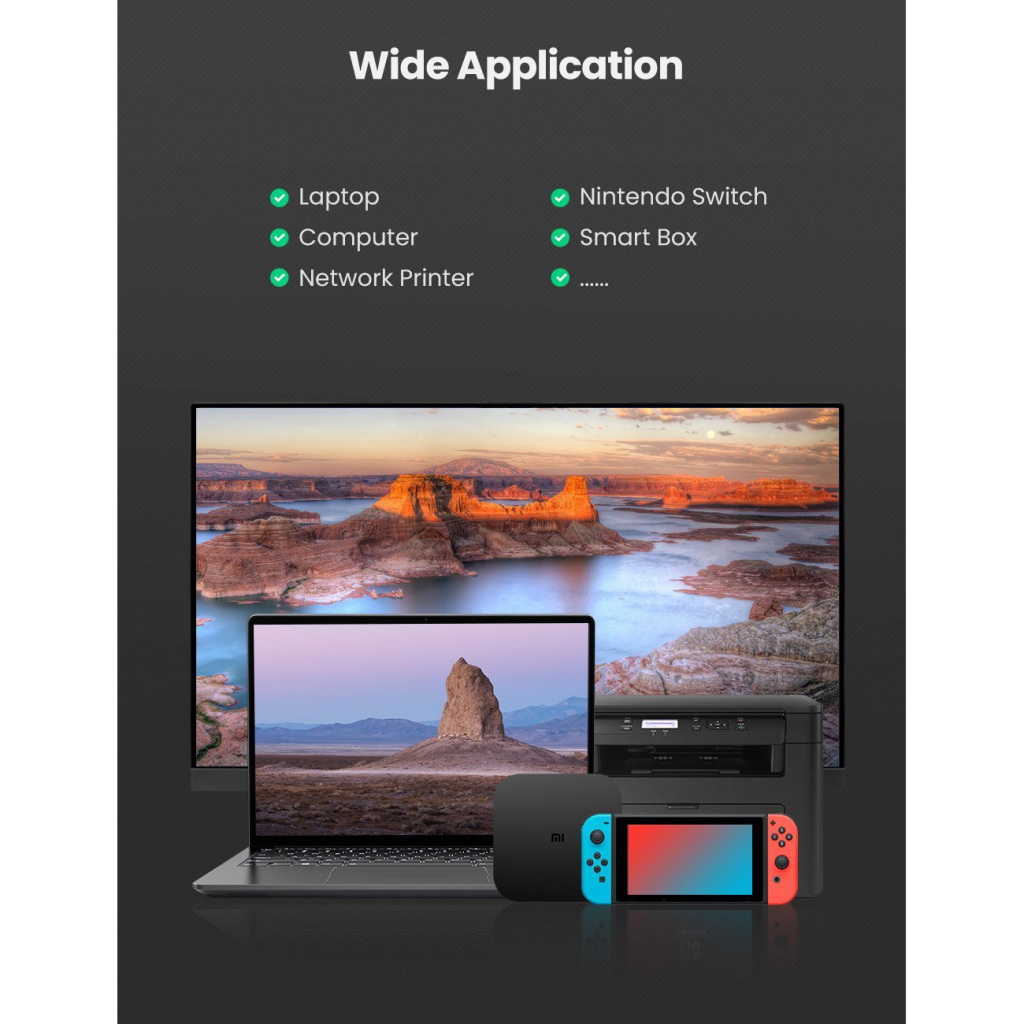Перехідник USB 3.0 AM to RJ45 Ethernet 1000Mbps CM209 Ugreen (50922) - изображение 3