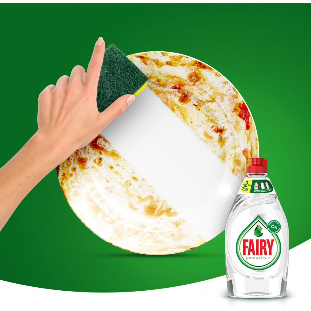 Засіб для ручного миття посуду Fairy Pure & Clean 650 мл (8001090837455) - зображення 7