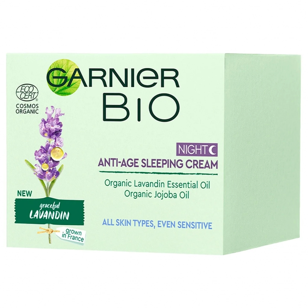 Крем для обличчя Garnier Bio Нічний антивіковий з екстрактом лавандину 50 мл (3600542325738) - зображення 1