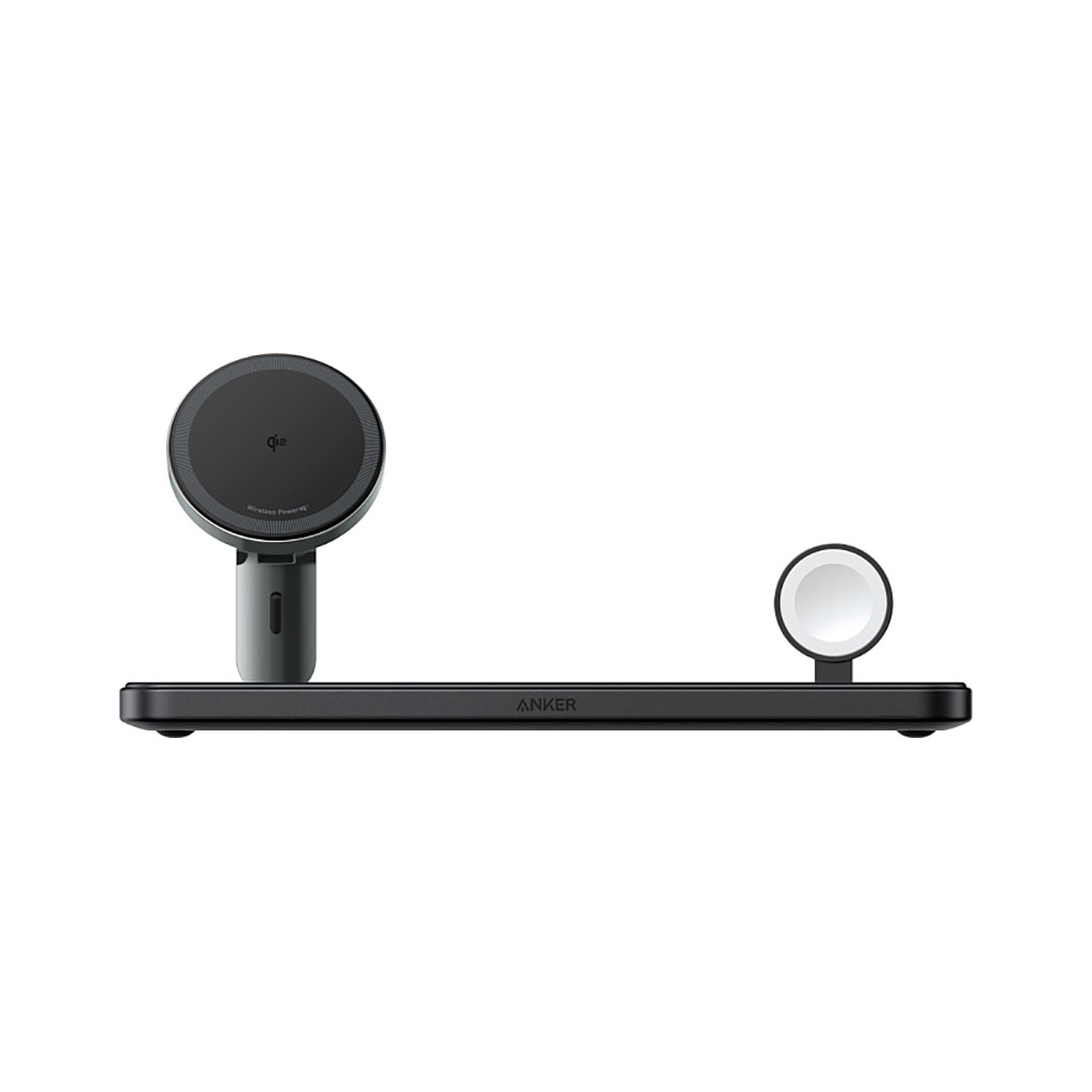 Зарядний пристрій Anker MagGo Wireless Charging Station 15W 3-in-1 Pad Black (B25M1311) - изображение 2