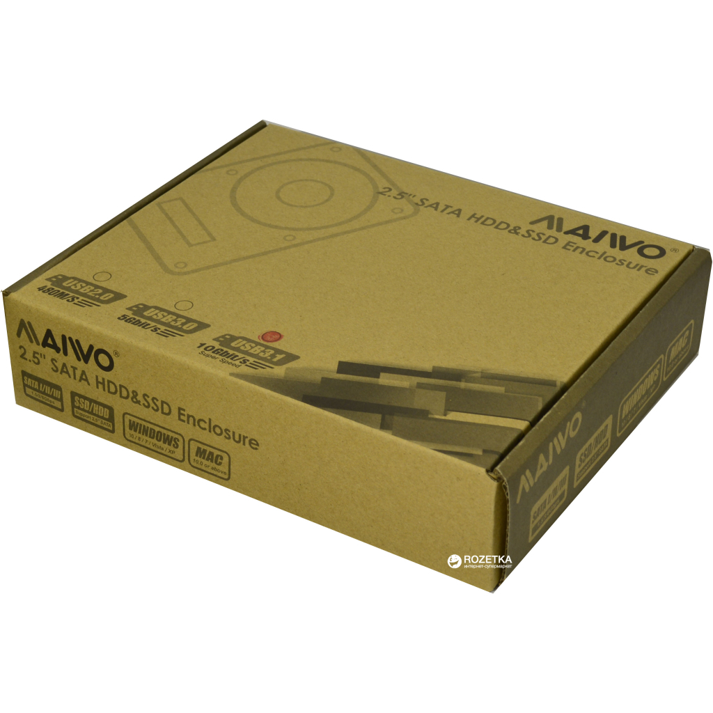 Кишеня зовнішня Maiwo 2.5" SATA HDD/SSD via USB3.1 GEN2 TypeC (K2568G2) - зображення 6