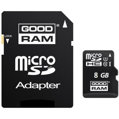 Карта пам'яті Goodram 8Gb microSDHC class 10 (SDU8GHCUHS1AGRR10) - зображення 1