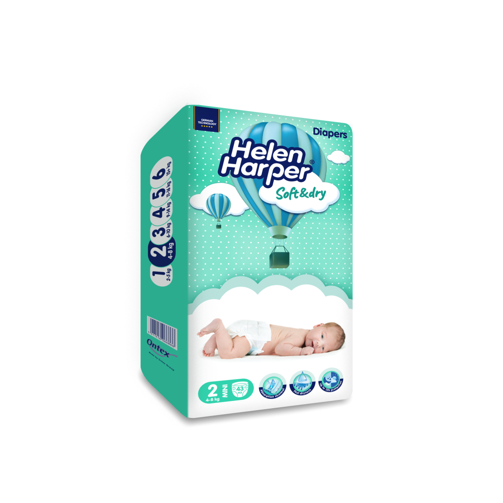 Підгузки Helen Harper Soft&Dry New Mini Розмір 2 (4-8 кг) 43 шт (2316770) - зображення 7