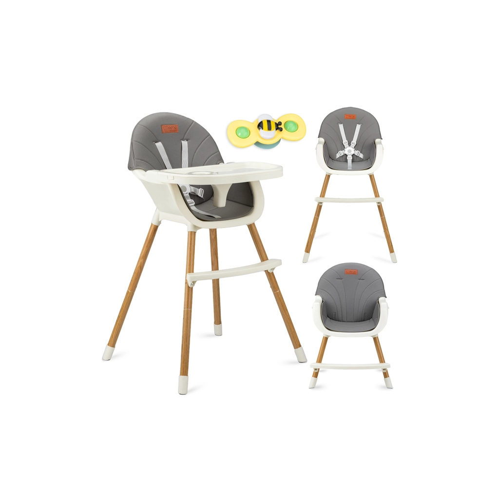 Стілець для годування MoMi Reki 2в1 Grey (KRKA00034) - изображение 3