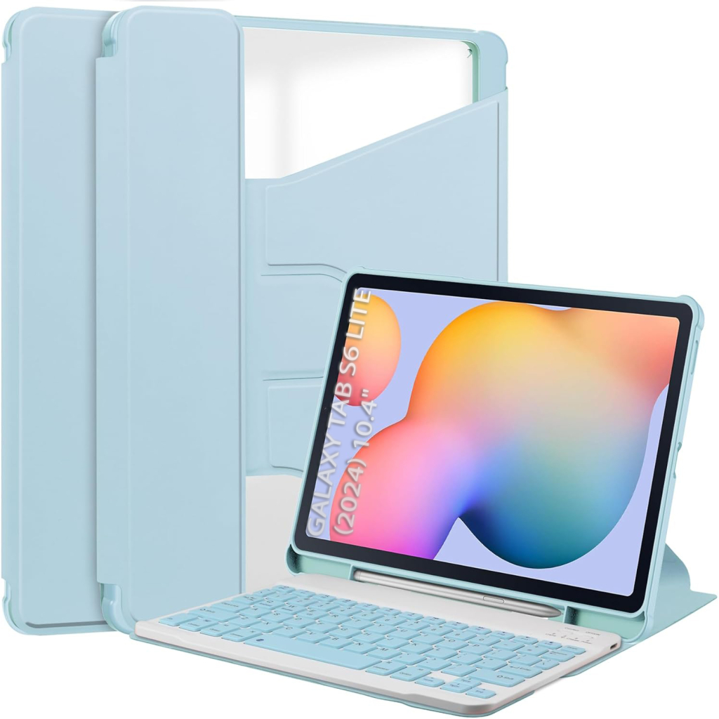 Чохол до планшета BeCover 360° Rotatable + Keyboard Samsung Tab S6 Lite (2024) 10.4" P620/P625/P627 Light Blue (712590) - зображення 1