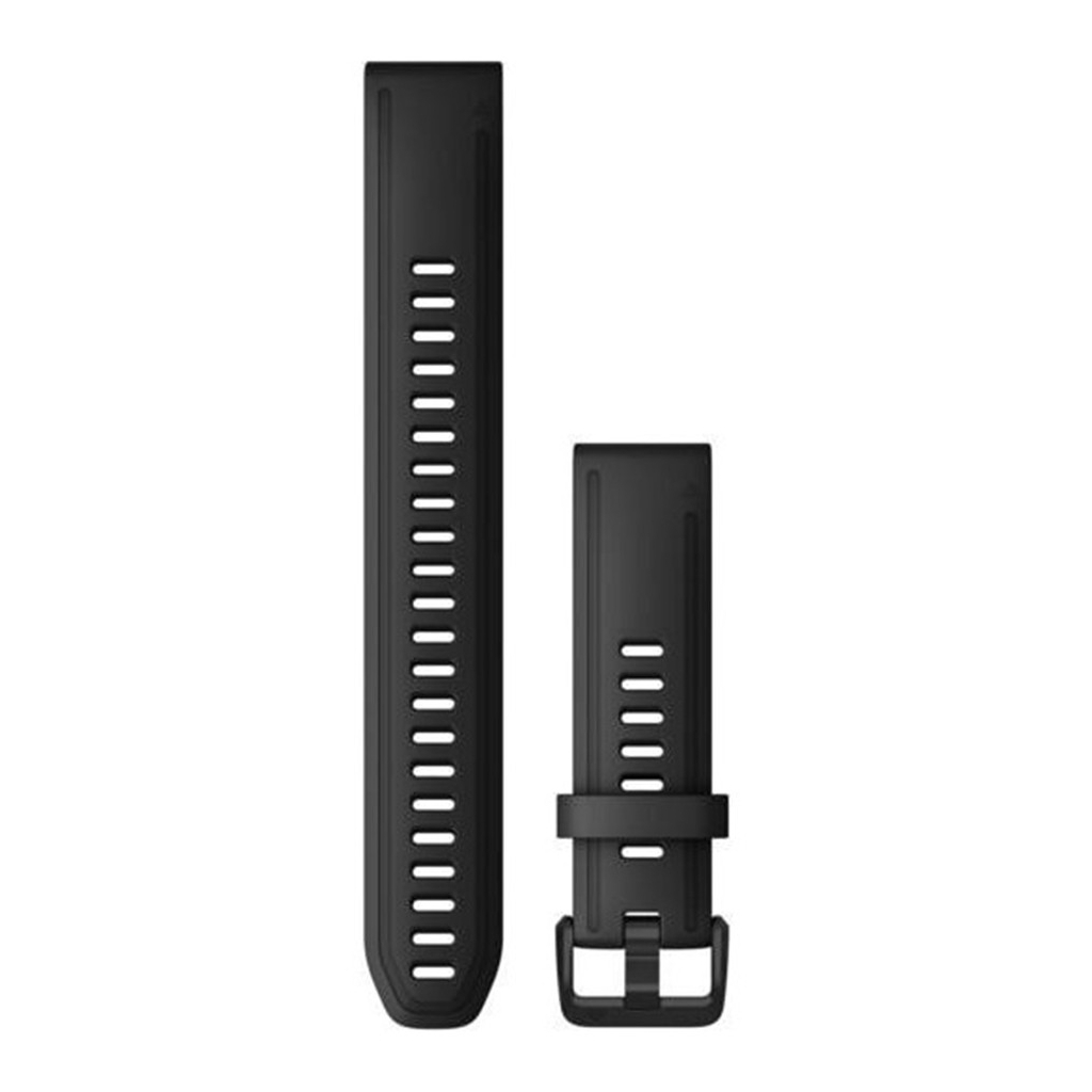 Ремінець до смарт-годинника Garmin fenix 7S, 20mm QuickFit Black Silicone (010-13102-00) - зображення 2