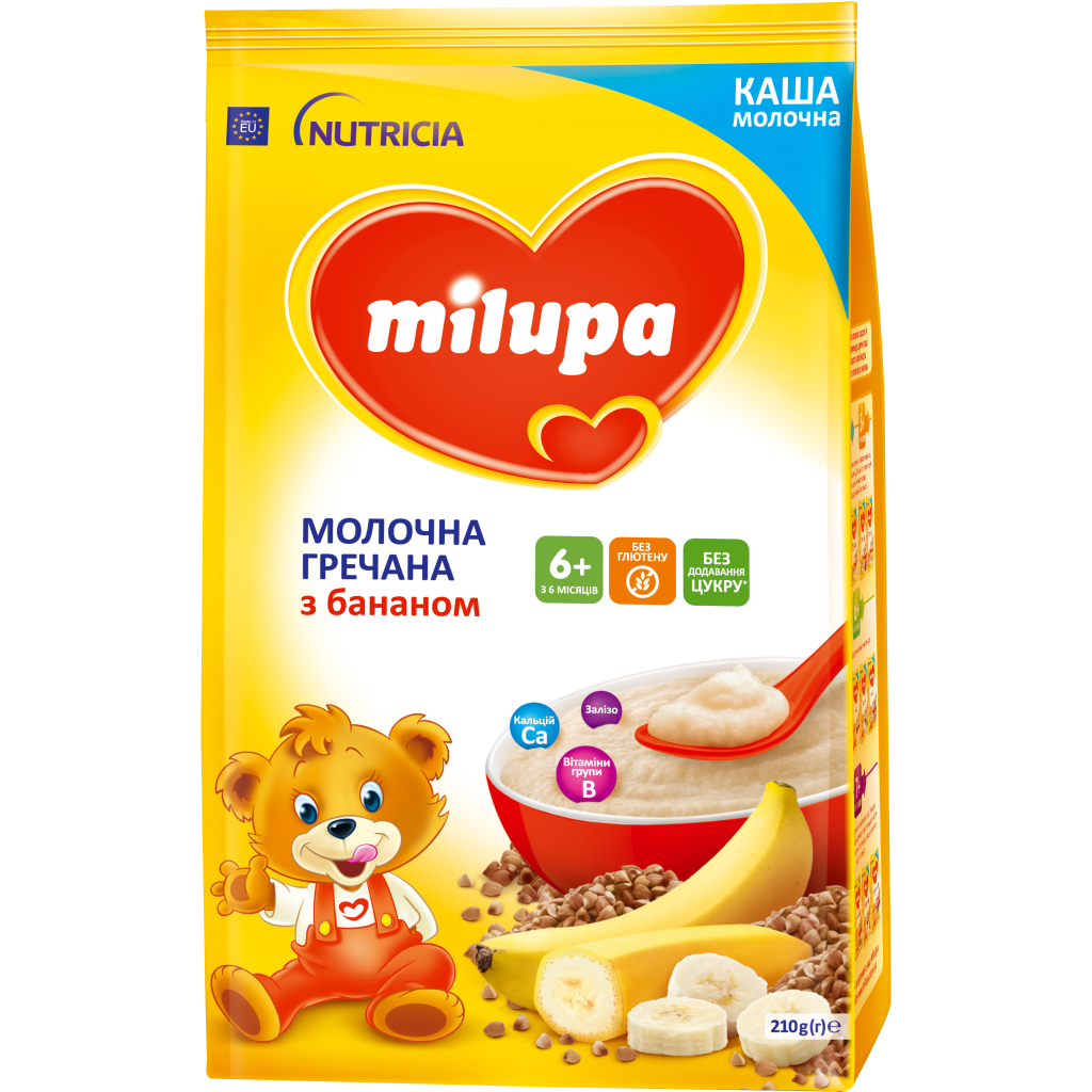Дитяча каша Milupa молочна гречана з бананом для дітей від 6 місяців 210 г (5900852054778) - изображение 2