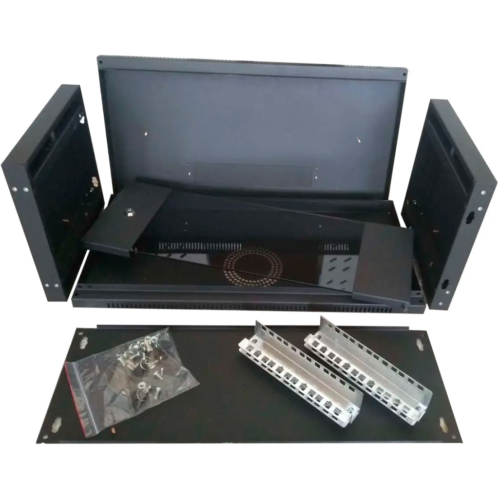 Шафа настінна Hypernet 4U 19" 600x450 (WMNC-4U-FLAT-BLACK) - изображение 5